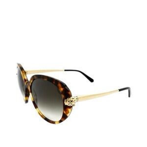 NEW Authentic CARTIER Panthere de Grey Havana Round Sunglasses